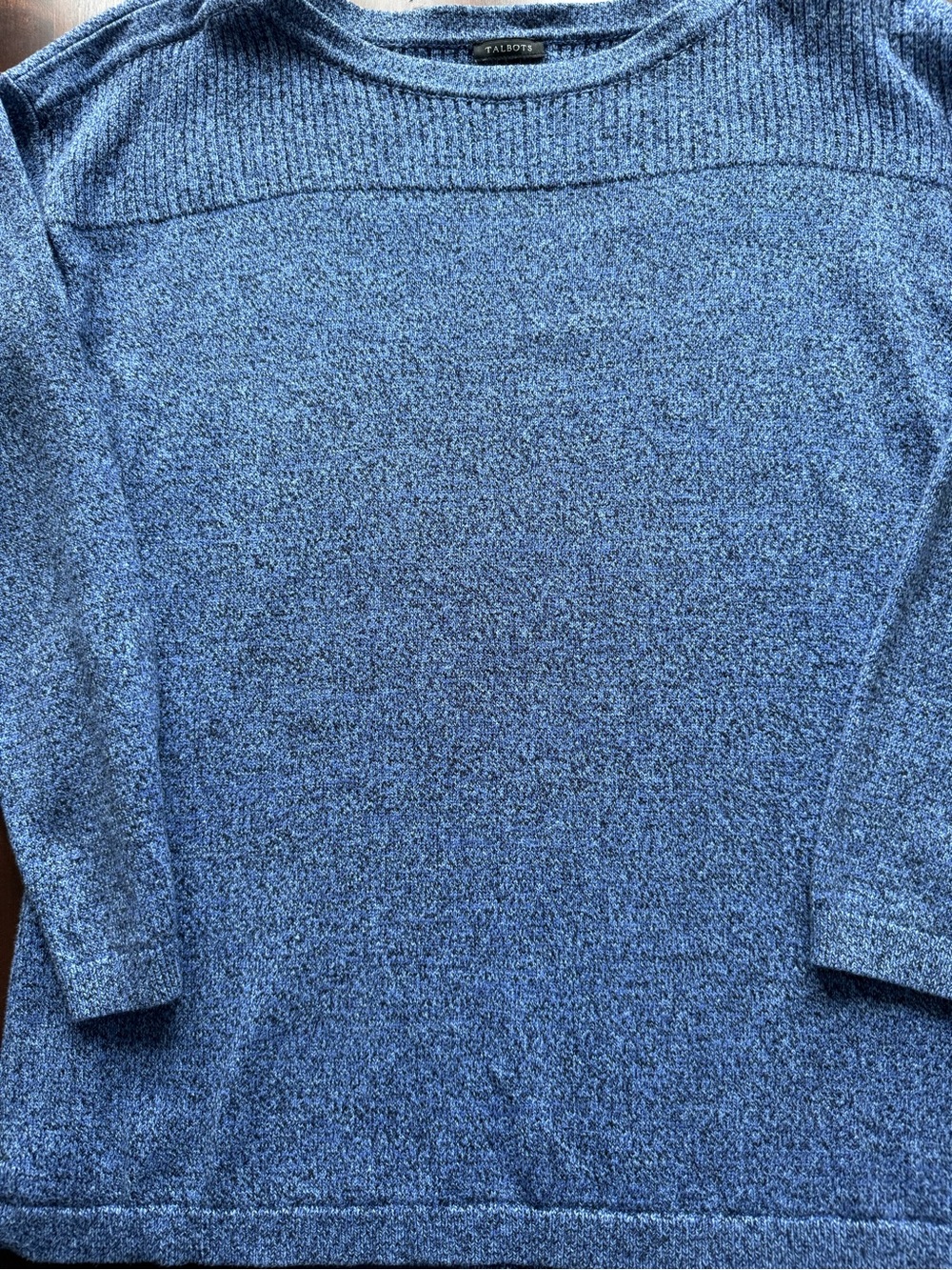 Talbots Women’s Heathered Blue Crewneck Sweater
